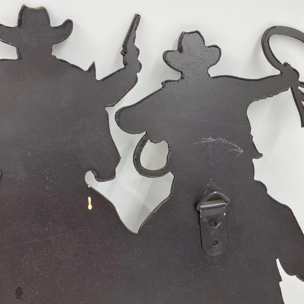 Large Metal Cowboy Welcome Sign Rust Brown Western Wall Art Ranch Rodeo Horse